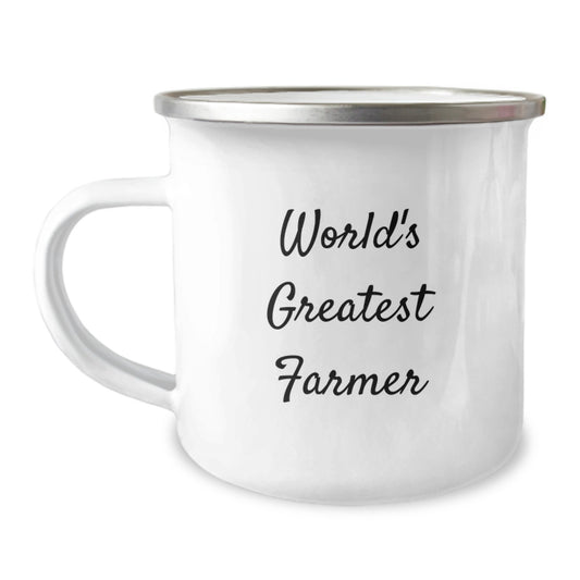 Birthday Gift Present for Her World's Greatest Farmer Camping Mug - Image 1