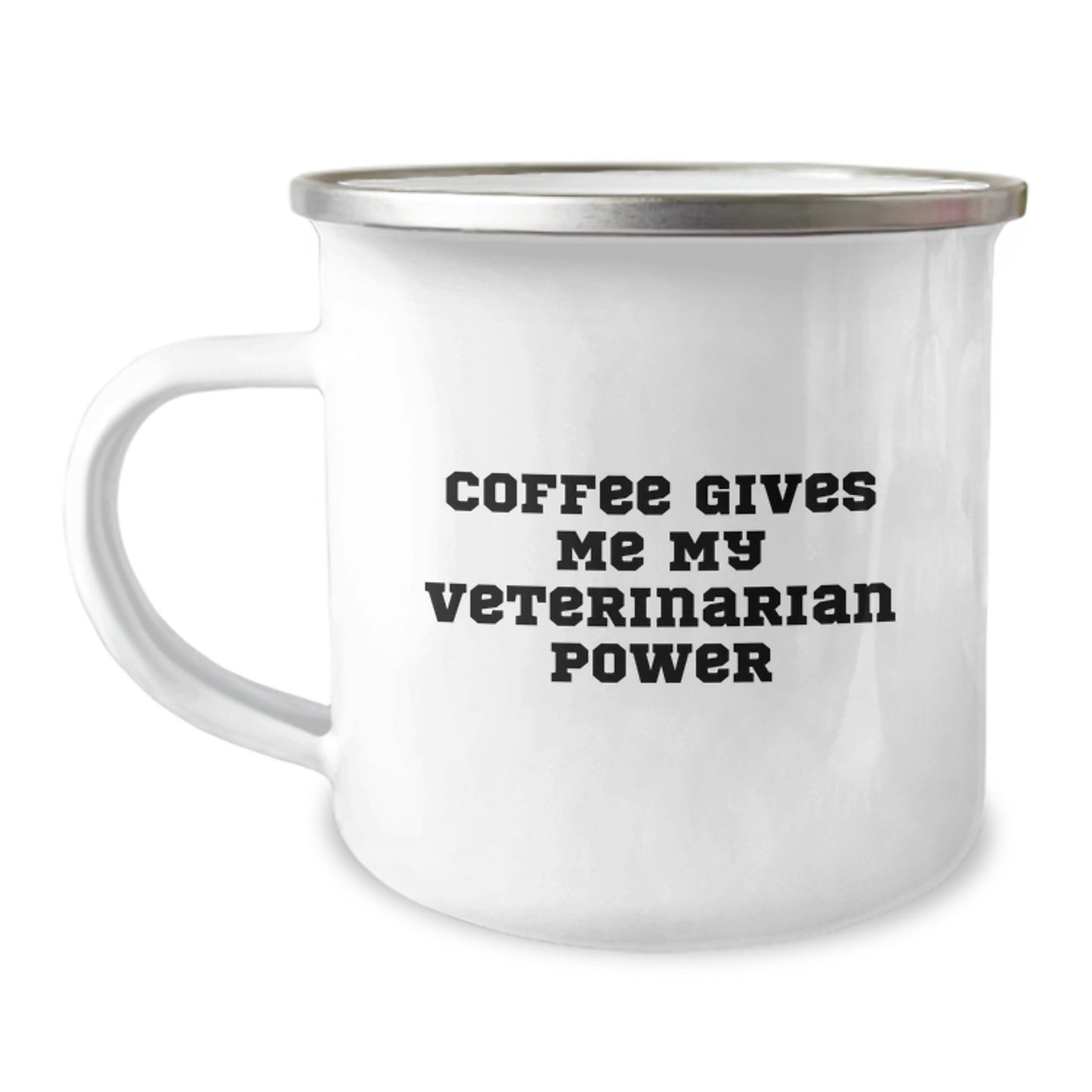 Funny Veterinarian Gifts from Friends for Graduation Unique Gifts - Coffee Gives Me My Veterinarian Power Stainless Steel Camping Mug - Image 1