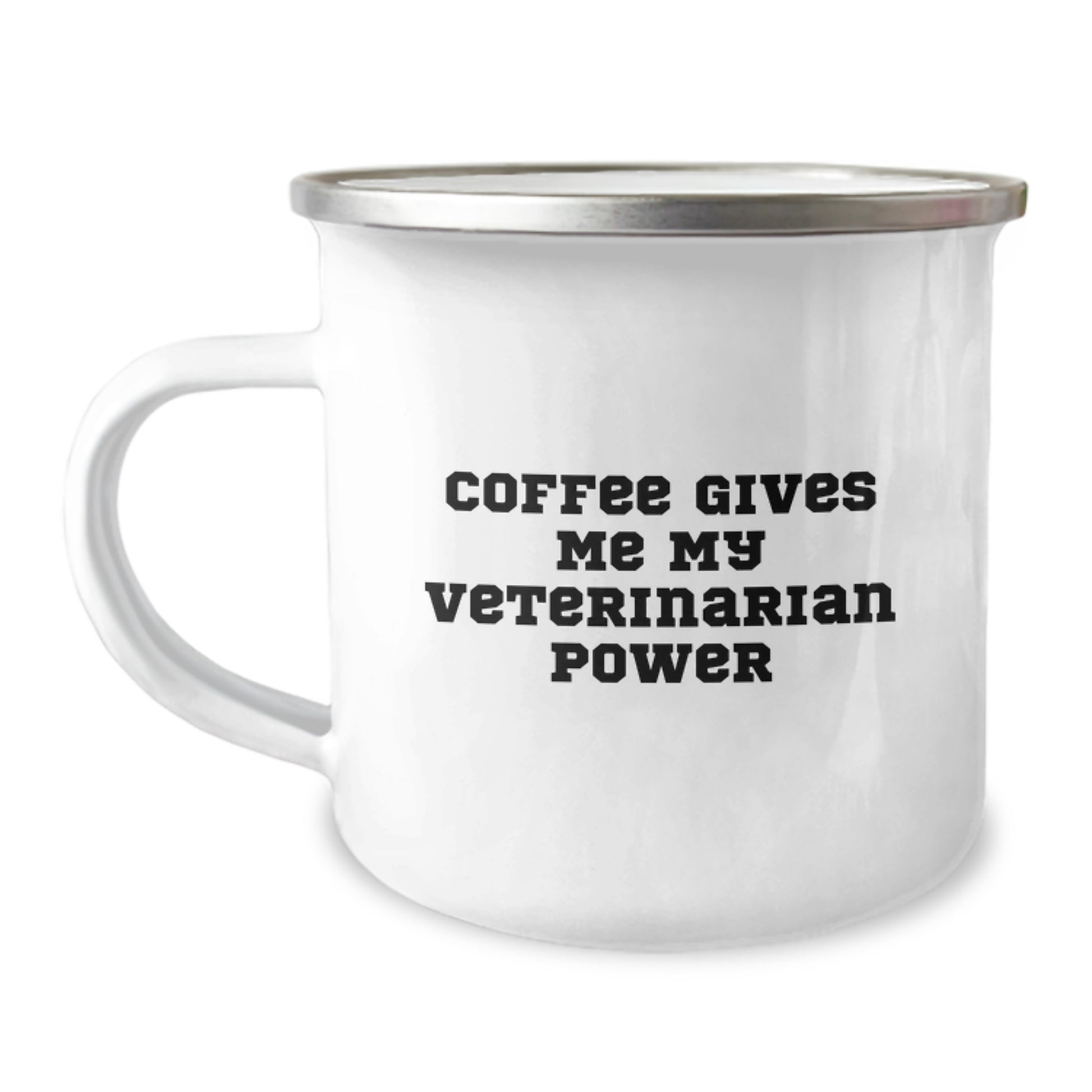 Funny Veterinarian Gifts from Friends for Graduation Unique Gifts - Coffee Gives Me My Veterinarian Power Stainless Steel Camping Mug - Image 1