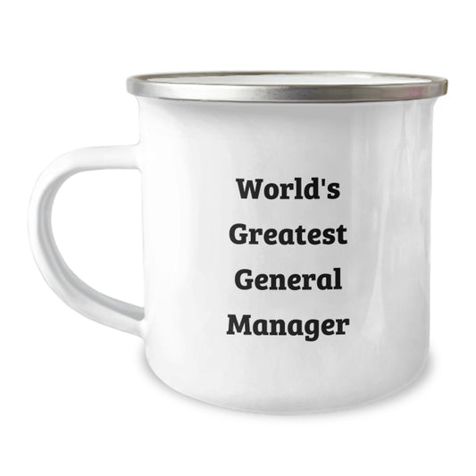 Funny World's Greatest General Manager Gifts for Men, Unique Graduation Present from Friends to General Manager Camping Mug - Image 1