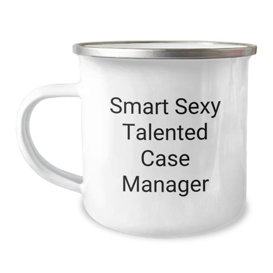 Funny Case Manager Gifts for Men, Camping Mug, Smart Sexy Talented Quote, Gifts from Friends for Graduation Unique - Image 1