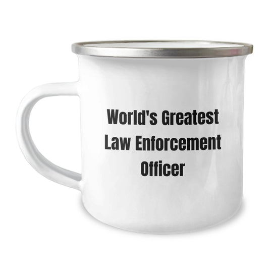 Law Enforcement Keepsake Gift for Him World's Greatest Officer Camping - Image 1