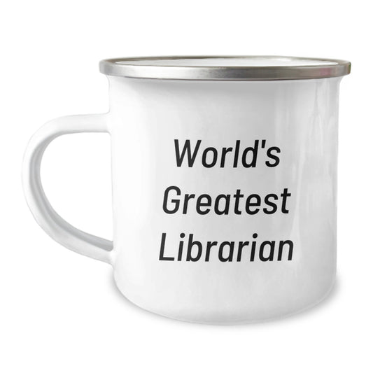 Funny Librarian Gifts for Librarian Friends Graduation Unique Gifts, Gifts from Coworkers Men Women Family, World's Greatest Librarian Camping Mug - Image 1