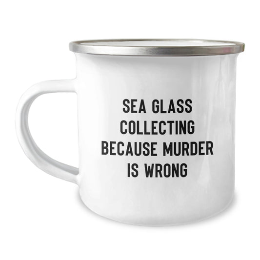 Funny Sea Glass Collecting Camping Mug Gifts for Women from Friends Unique Birthday - Image 1