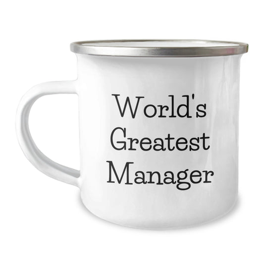 Camping Mug Idea for Coworkers World's Greatest Manager Birthday Gift - Image 1