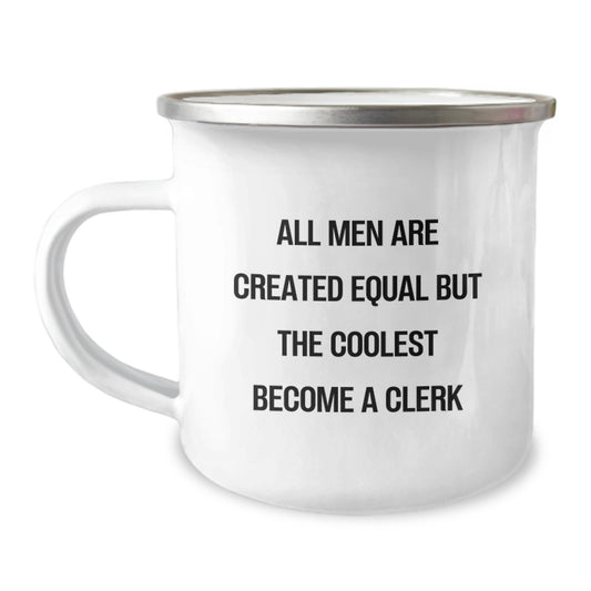 Fun Camping Mug for the Coolest Clerk, Clerk Humor Gifts from Friends, Perfect for Father's Day Unique Gifts - Image 1