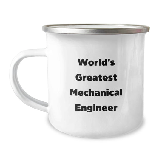 Funny Mechanical Engineer Gifts from Friends, World's Greatest Mechanical Engineer - Graduation Unique Gifts for Men, Enamel Camping Mug - Image 1