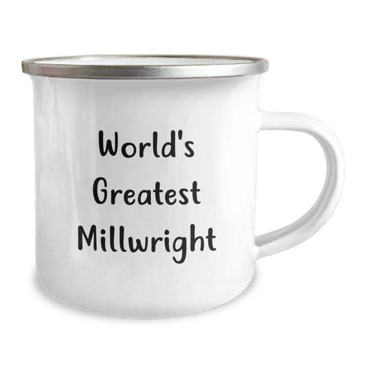 Funny Millwright Gifts from Friends - World's Greatest Millwright, Unique Father's Day Unique Gifts for Millwright, 12 oz Stainless Steel Camping Mug - Image 2