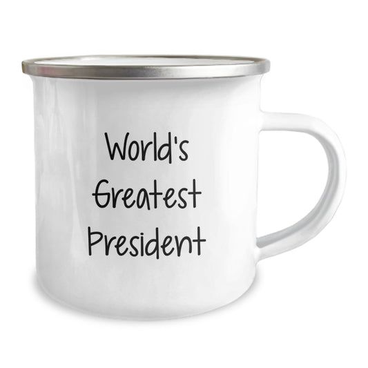 Funny President Gifts from Friends, World's Greatest President Camping Mug for President, Unique Graduation Gifts for Men - Image 2