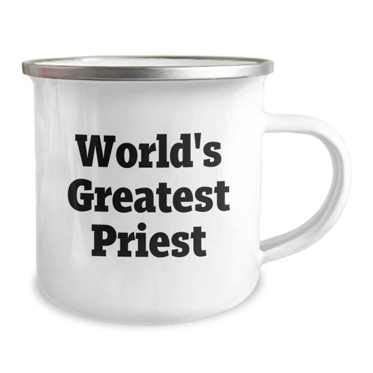 Gifts for Priest - 'World's Greatest Priest' Funny Camping Mug for Graduation Unique Gifts from Friends to Men - Image 2