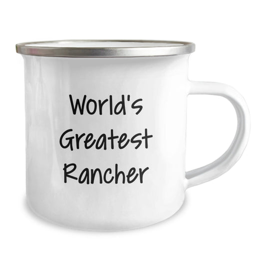 Funny Rancher Gifts for Men World's Greatest Rancher Camping Mug - Gifts from Family to Friends - Image 2
