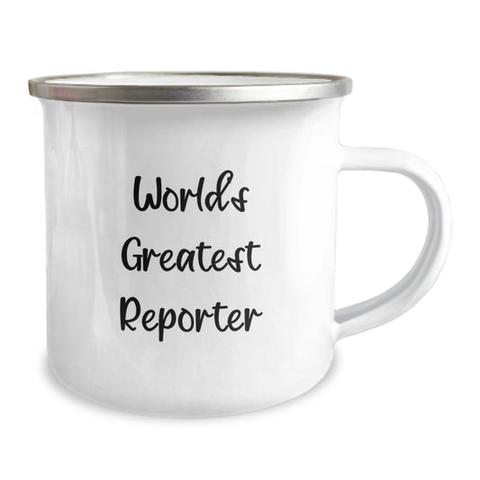 Funny Reporter Gifts from Friends, World's Greatest Reporter Quote, Camping Mug for Graduation Unique Gifts - Image 2
