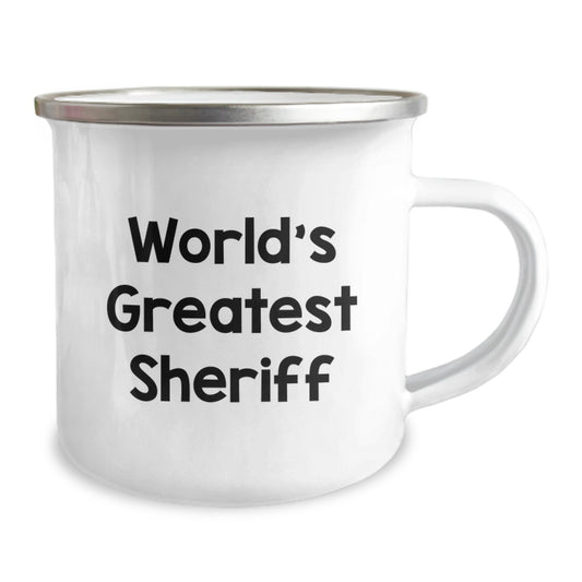 Funny Sheriff Gifts for Men from Friends - World's Greatest Sheriff Camping Mug for Graduation Unique Gifts - Image 2