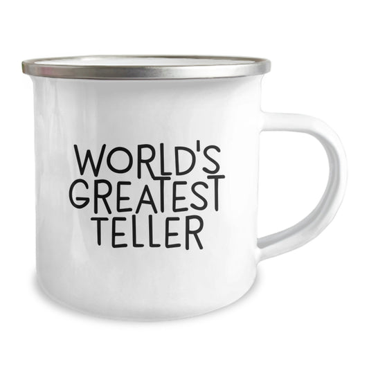 Funny Teller Gifts from Friends, Unique World's Greatest Teller Camping Mug for Graduation, Stainless Steel with Enamel Finish - Image 2