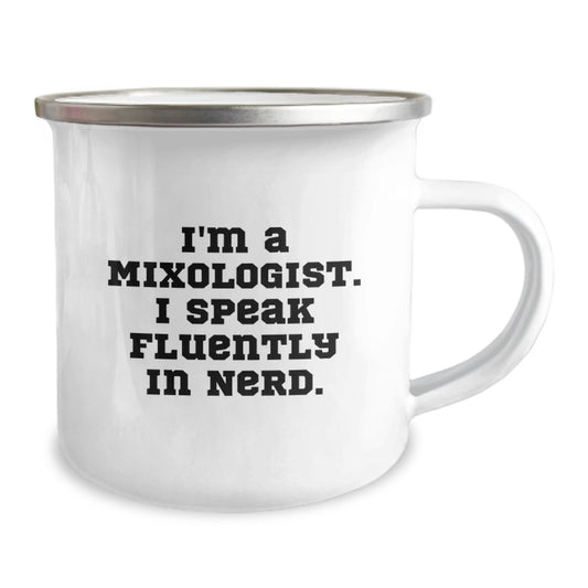 Funny Mixologist Gifts from Friends for Men - Birthday Unique Gifts for Camping Mug Enthusiasts with 'I'm A Mixologist. I Speak Fluently In genius.' Quote - Image 2