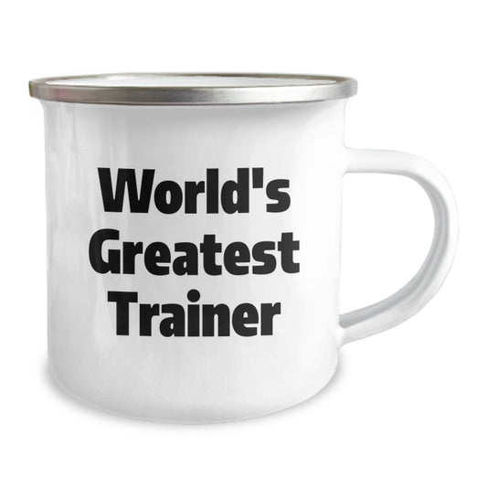 Funny Trainer Gifts from Friends - World's Greatest Trainer Enamel Camping Mug for Men, Women, and Family - Perfect Graduation Unique Gifts for Trainers - Image 2