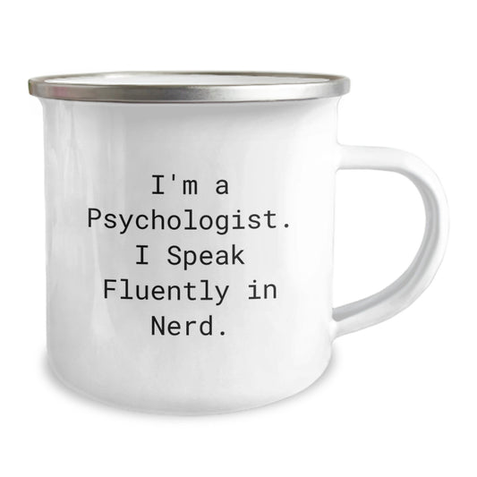 Funny Psychologist Gifts for Men, Unique Camping Mugs with I'm A Psychologist. I Speak Fluently In genius. Quote, Graduation Unique Gifts from Friends to Family - Image 2