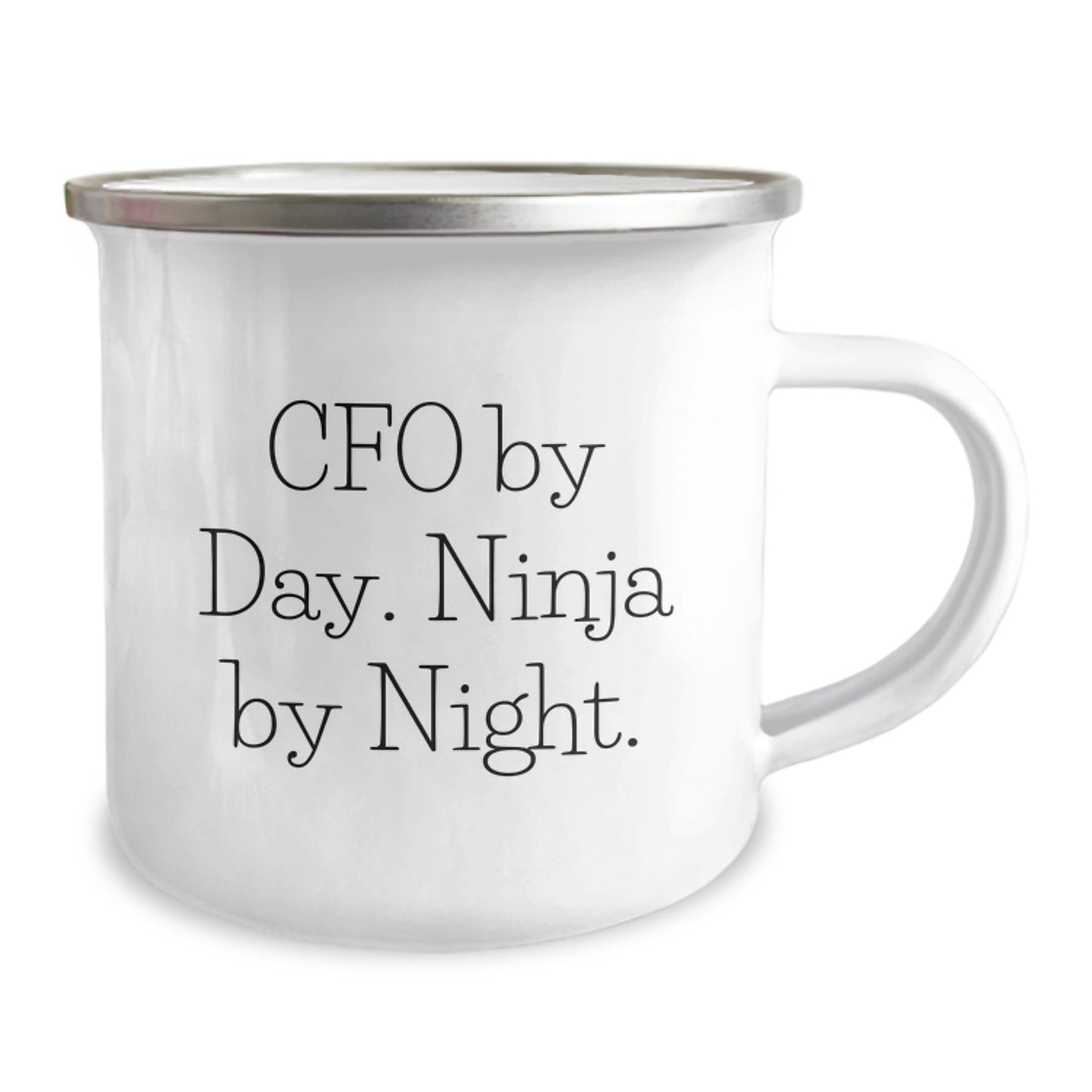 CFO Gifts from Men, Valentine's Unique Gifts for CFO, Funny Camping Mug - 'Cfo By Day. Ninja By Night.' - Image 2