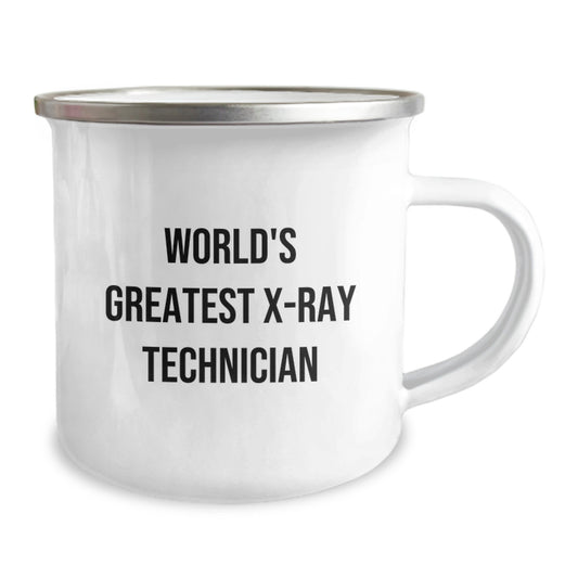 Funny Gifts from Family for X-Ray Technician Dad on Father's Day - World's Greatest X-ray Technician Camping Mug, 12 oz Stainless Steel - Image 2
