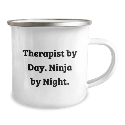 Therapist Gifts from Men - Funny Graduation Unique Gifts for Therapist By Day. Ninja By Night. Camping Mug - Image 2