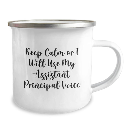 Funny Assistant Principal Gifts for Men, Assistant Principal Camping Mug, 'Keep Calm Or I Will Use My Assistant Principal Voice' - Graduation Unique Gifts from Family - Image 2