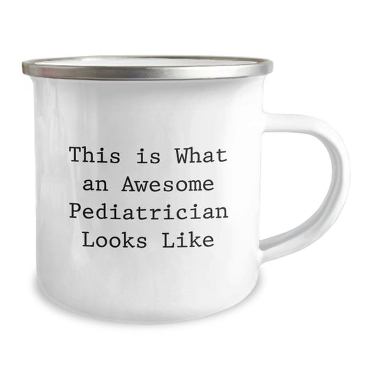 Funny Pediatrician Gifts from Family for Graduation Unique Presents - This Is What An Awesome Pediatrician Looks Like Camping Mug - Image 2