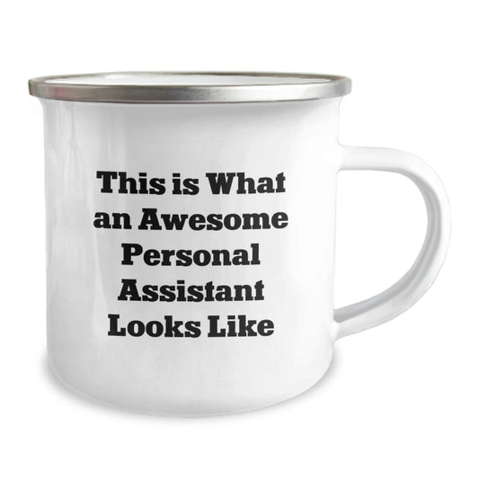 Funny Personal Assistant Gifts from Friends for Graduation Unique Camping Mugs with This Is What An Awesome Personal Assistant Looks Like Quote - Image 2