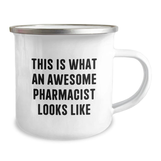 Gifts from Friends for Awesome Pharmacists, Unique Camping Mugs for Men Graduation, Funny This Is What An Awesome Pharmacist Looks Like Quote - Image 2