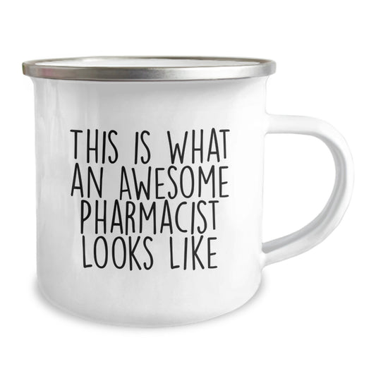 Gifts for Awesome Pharmacists, Funny Camping Mug for Graduation Unique Gifts, This Is What An Awesome Pharmacist Looks Like Quote, Stainless Steel with Enamel Finish - Gifts from Friends to Family - Image 2