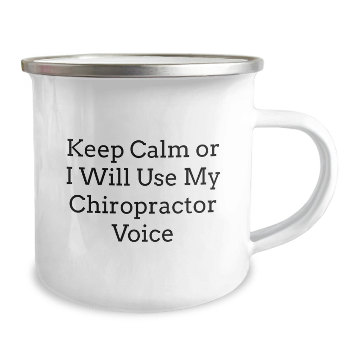 Funny Chiropractor Gifts from Friends for Birthday Unique Chiropractor Camping Mugs Keep Calm or I'll Use My Chiropractor Voice - Image 2