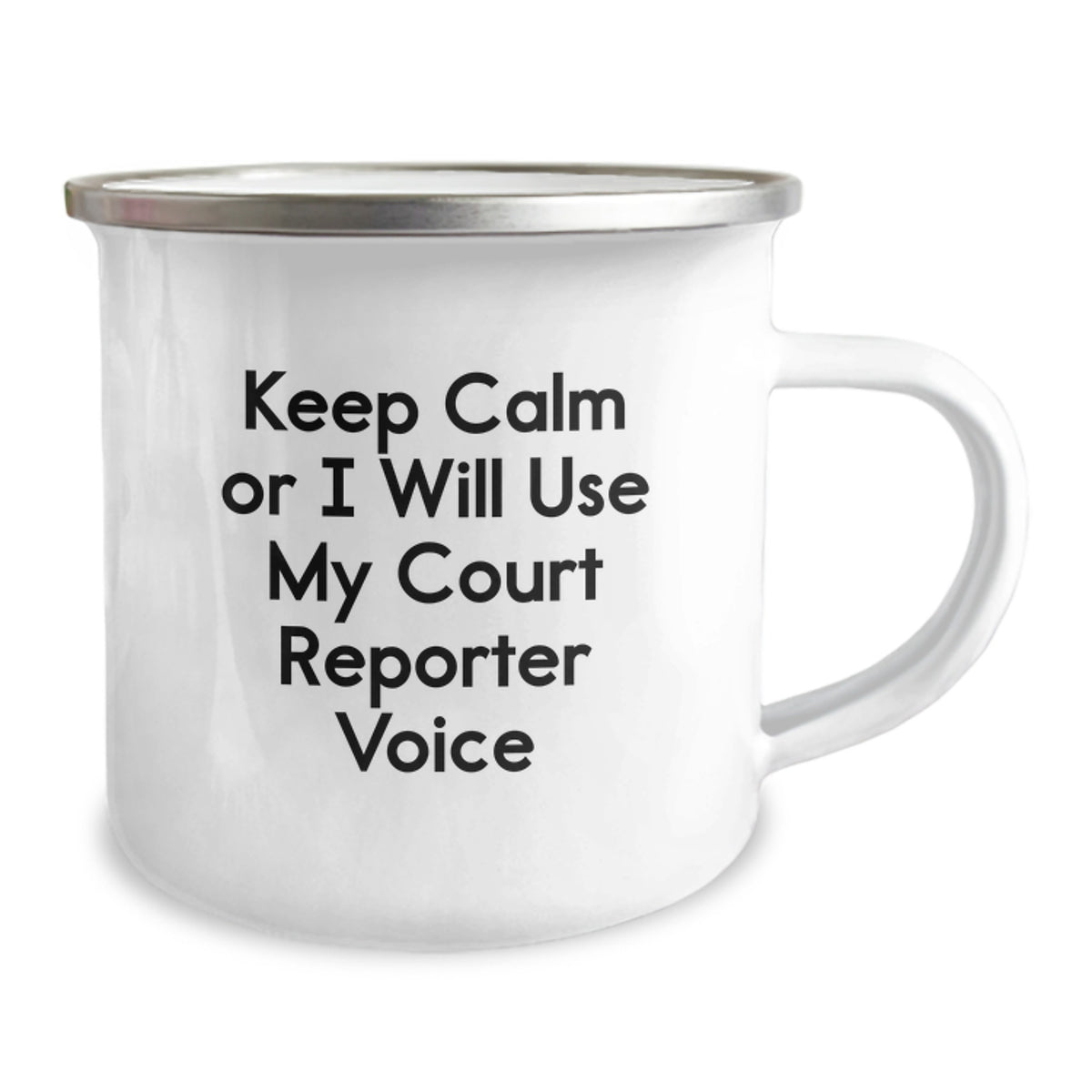 Funny Court Reporter Gifts for Men Friends Coworkers - Keep Calm Or I Will Use My Court Reporter Voice - Birthday Unique Gifts from Friends to Court Reporters - Camping Mug for Court Reporters - Image 2