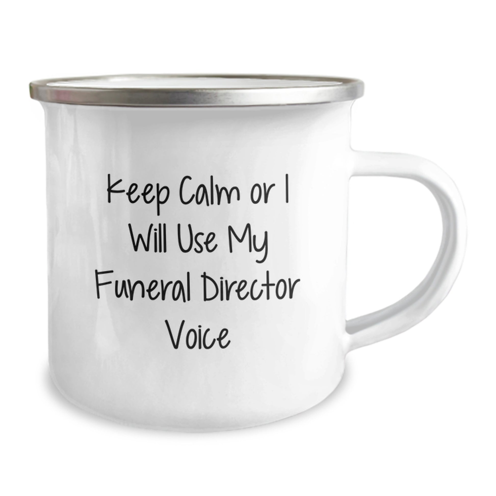 Funny Funeral Director Gifts from Friends - Keep Calm or I'll Use My Voice - Camping Mug for Graduation Unique - Image 2