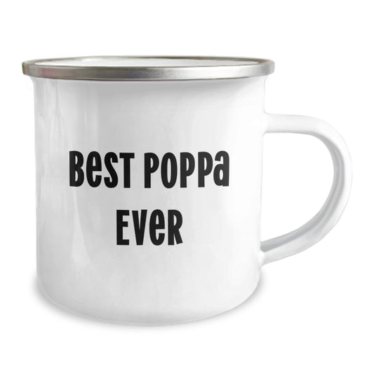 Funny Poppa Camping Mug Gifts for Poppa from Family, Best Poppa Ever Quote Valentine's Unique Gifts for Him - Image 2