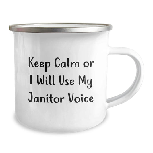 Janitor Camping Mug Gift for Him - Keep Calm Or I Will Use My Janitor - Image 2
