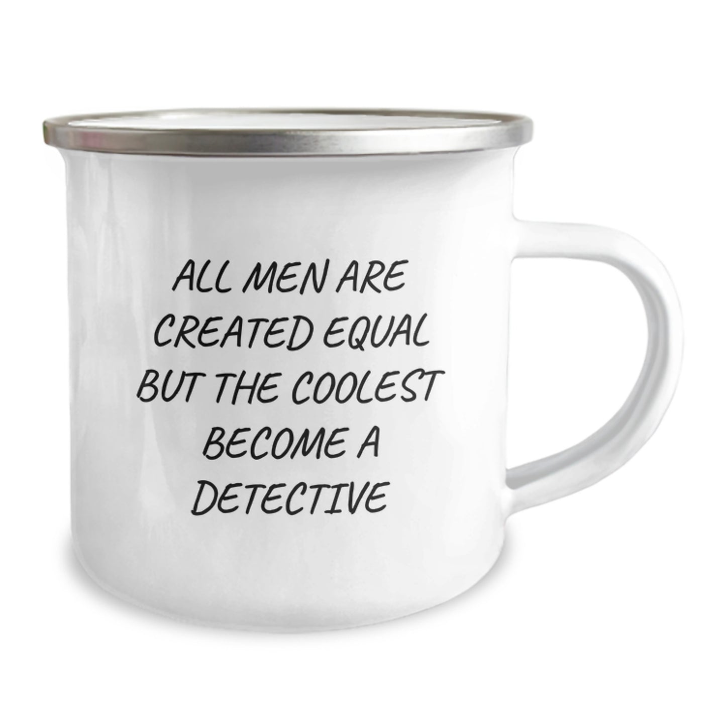 Detective Keepsake Camping Mug for Him Birthday Gift with Enamel Finish - Image 2