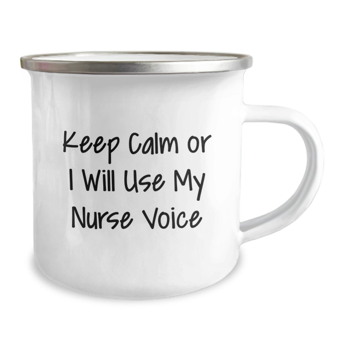 Nurse Mug Keepsake Gift for Him 'Keep Calm Or I Will Use My Nurse Voice' - Image 2