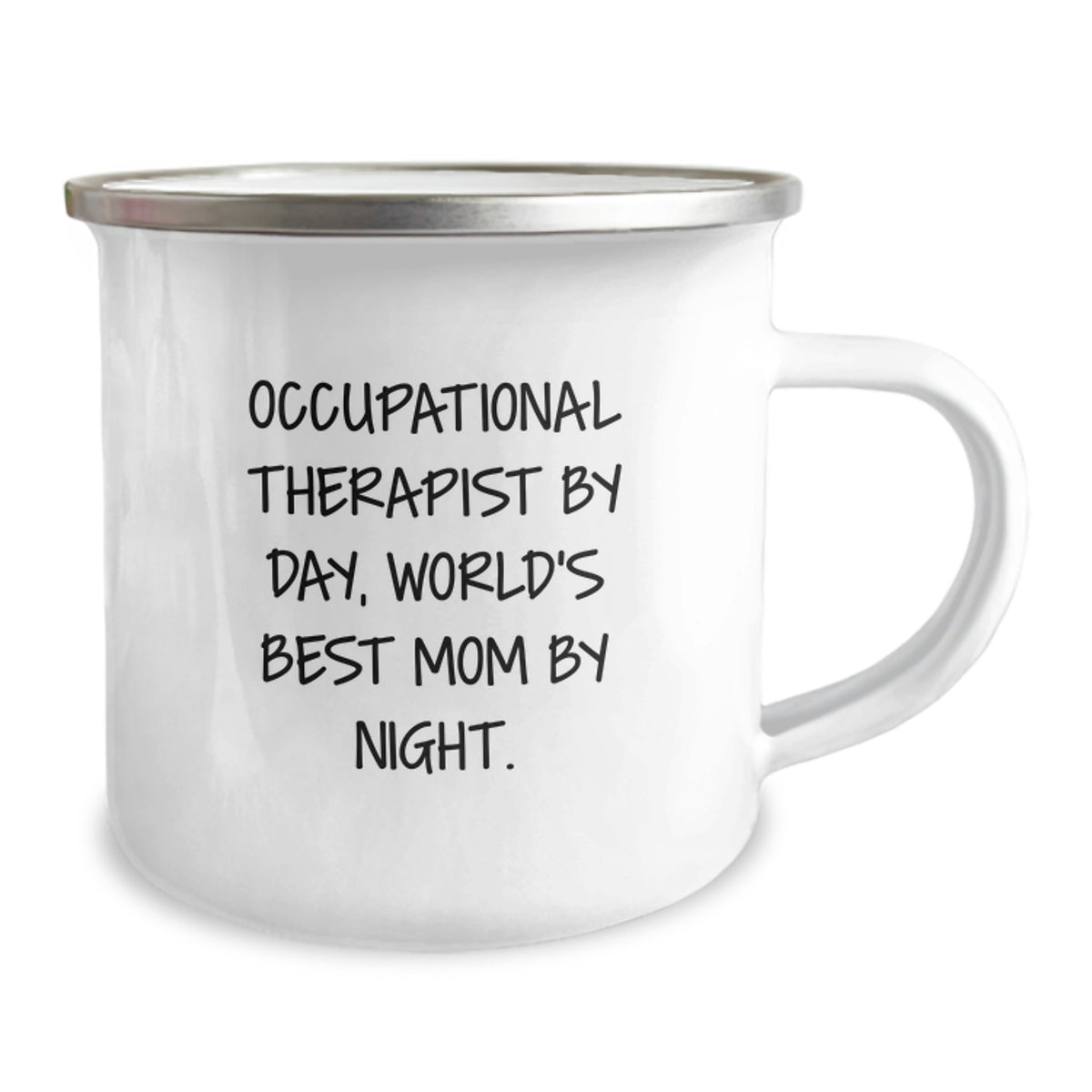 Funny Occupational Therapist Gifts from Mom - 'Occupational Therapist By Day, World's Best Mom By Night.' Camping Mug for Birthday - Image 2