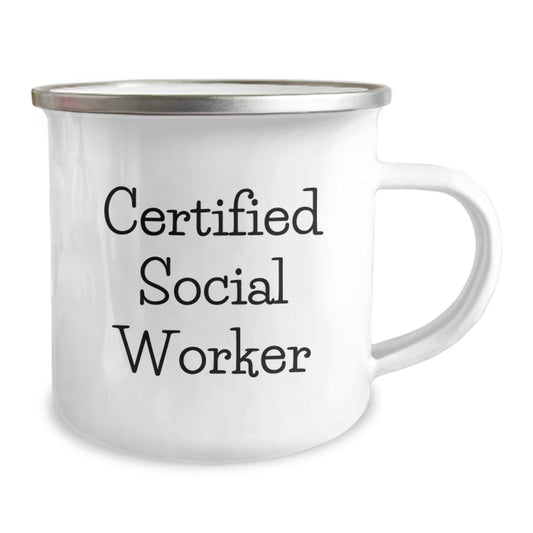 Funny Gifts from Men, Friends, and Women to Social Worker on Birthday - Camping Mug for Certified Social Worker - Image 2