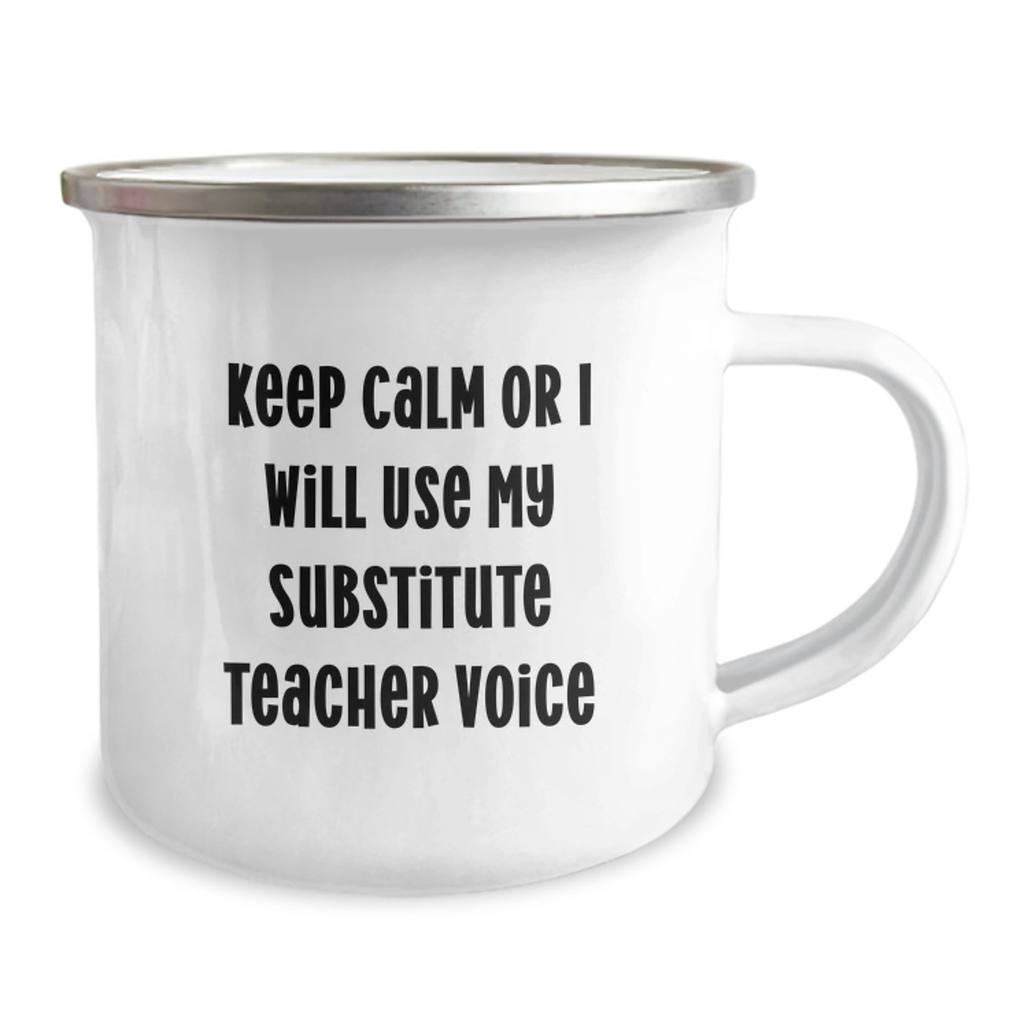 Funny Substitute Teacher Gifts for Men - Keep Calm Or I Will Use My Substitute Teacher Voice Camping Mug, Unique Graduation Gifts from Family - Image 2