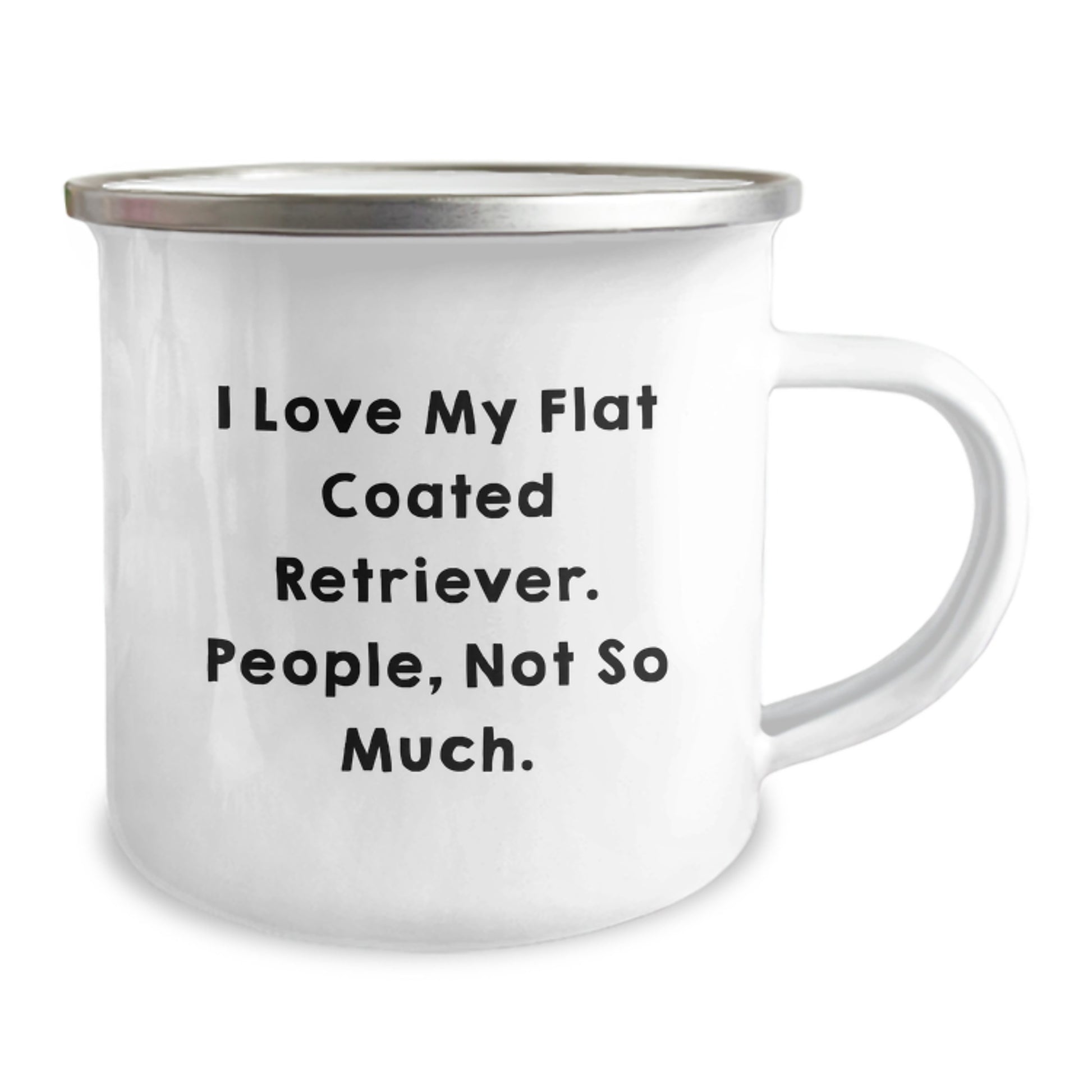 Funny Flat Coated Retriever Dog Gifts from Men, Women, or Friends for Valentine's - I Love My Flat Coated Retriever. People, Not So Much. Camping Mug - Image 2