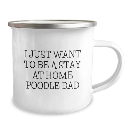 Funny Poodle Dog Dad Gifts from Men to Poodle Dog Lover on Valentine's Unique Camping Mug - Image 2