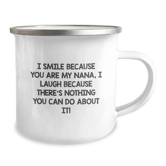 Christmas Gift for Her Playful Nana Camping Mug with Humorous Saying - Image 2