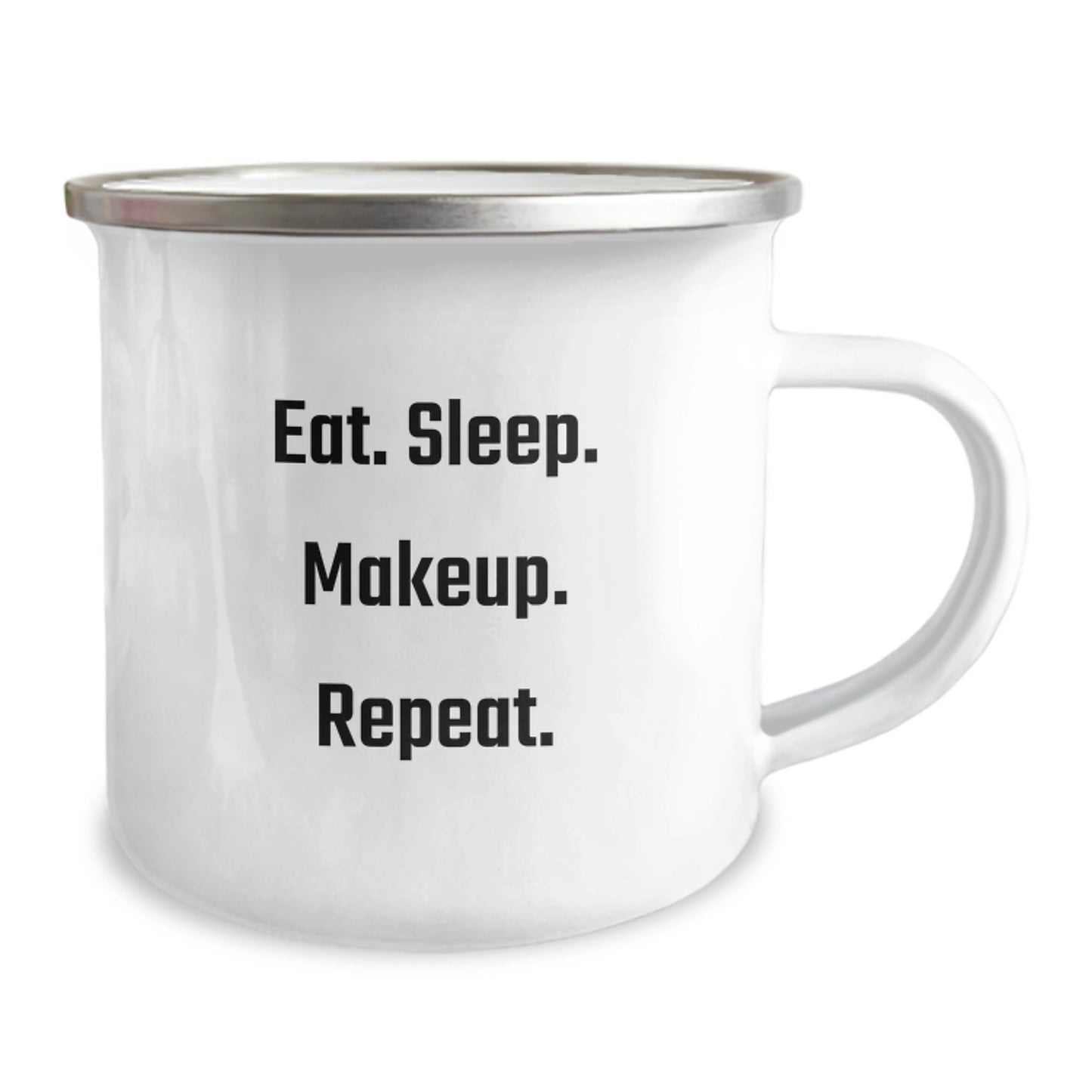 Funny Makeup Lover Gifts from Friends for Women Camping Mug Eat Sleep Makeup Repeat Christmas - Image 2