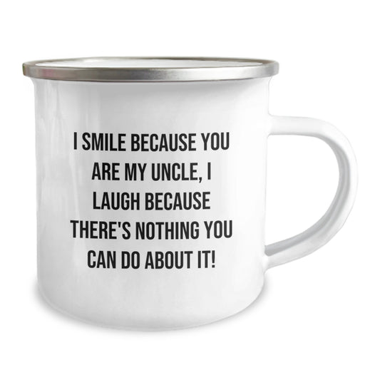 Funny Uncle Gifts for Men, Camping Mugs with I Smile Because You Are My Uncle, Gifts from Men to Uncle on Valentine's - Image 2
