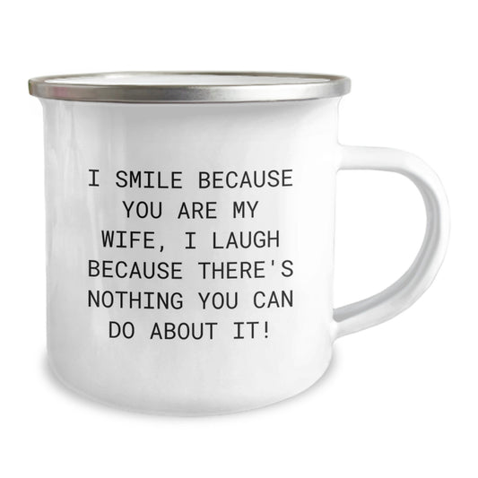 Funny Wife Gifts from Husband, Camping Mug for Wife, I Smile Because You Are My Wife, Unique Graduation Gifts for Her - Image 2