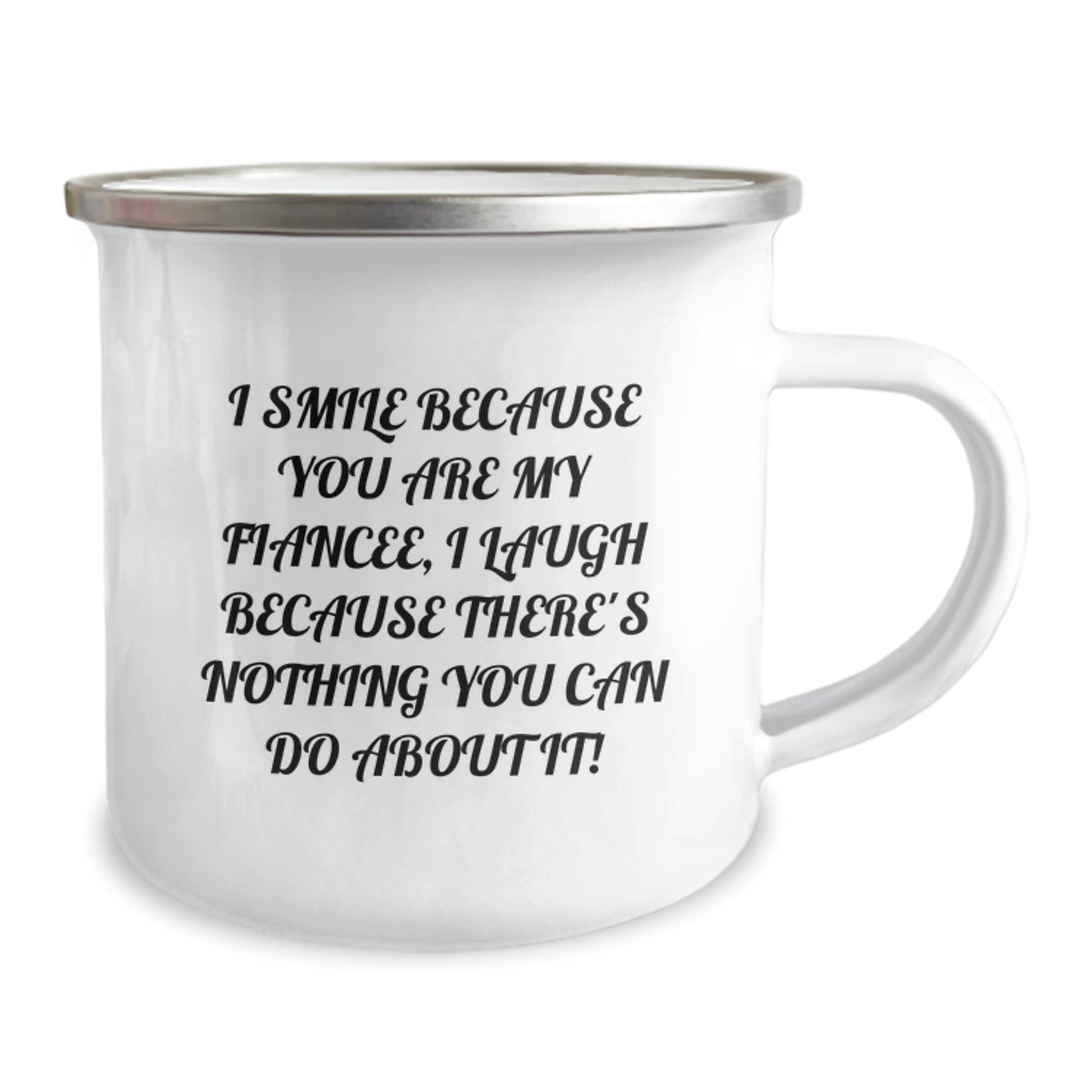 Fiancee Keepsake Camping Mug Birthday Gift for Him with Enamel Finish - Image 2
