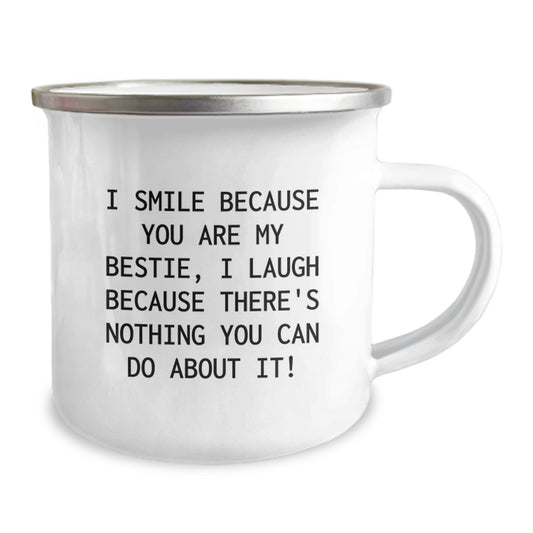 Bestie Keepsake Camping Mug for Him Birthday Gift with Enamel Finish - Image 2