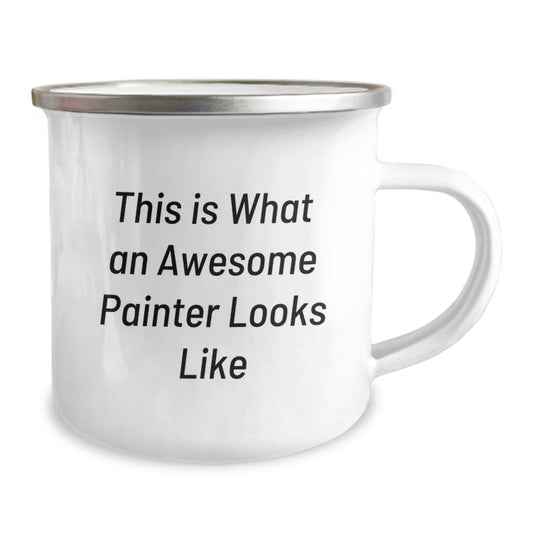 Funny Painter Gifts from Friends - This Is What An Awesome Painter Looks Like Camping Mug for Birthday - Image 2