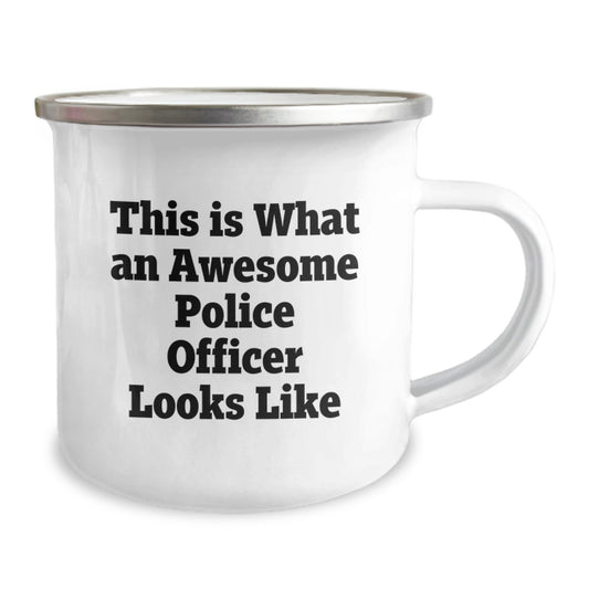 Police Officer Gifts for Men Funny Camping Mug Birthday Unique Idea, Gifts from Family to Police Officers, This Is What An Awesome Police Officer Looks Like - Image 2