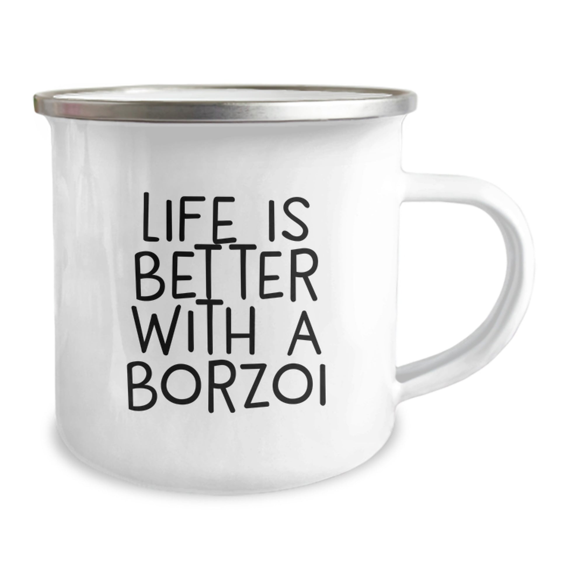 Funny Borzoi Dog Lover Gifts from Men, Women, Friends, Family for Valentine's Unique Camping Mugs - Life Is Better With A Borzoi - Image 2